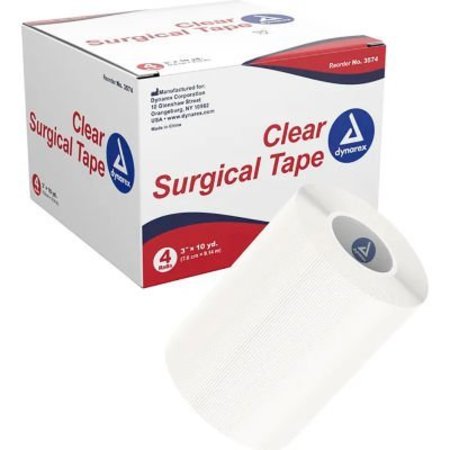 DYNAREX Dynarex Transparent Surgical Tape, 3inW x 10 yards, Pack of 48 3574